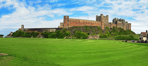 Bamburgh Castle and local cricket ground