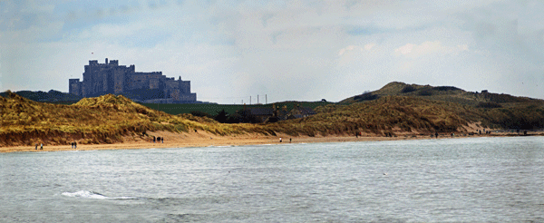 Bamburgh Castle from Seahouses